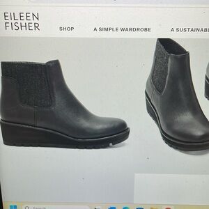 Eileen fisher Chelsea wedge leather bootie